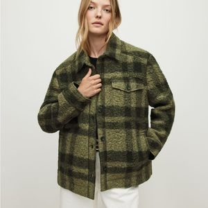 AllSaints Rosey Checked Jacket, Khaki Green